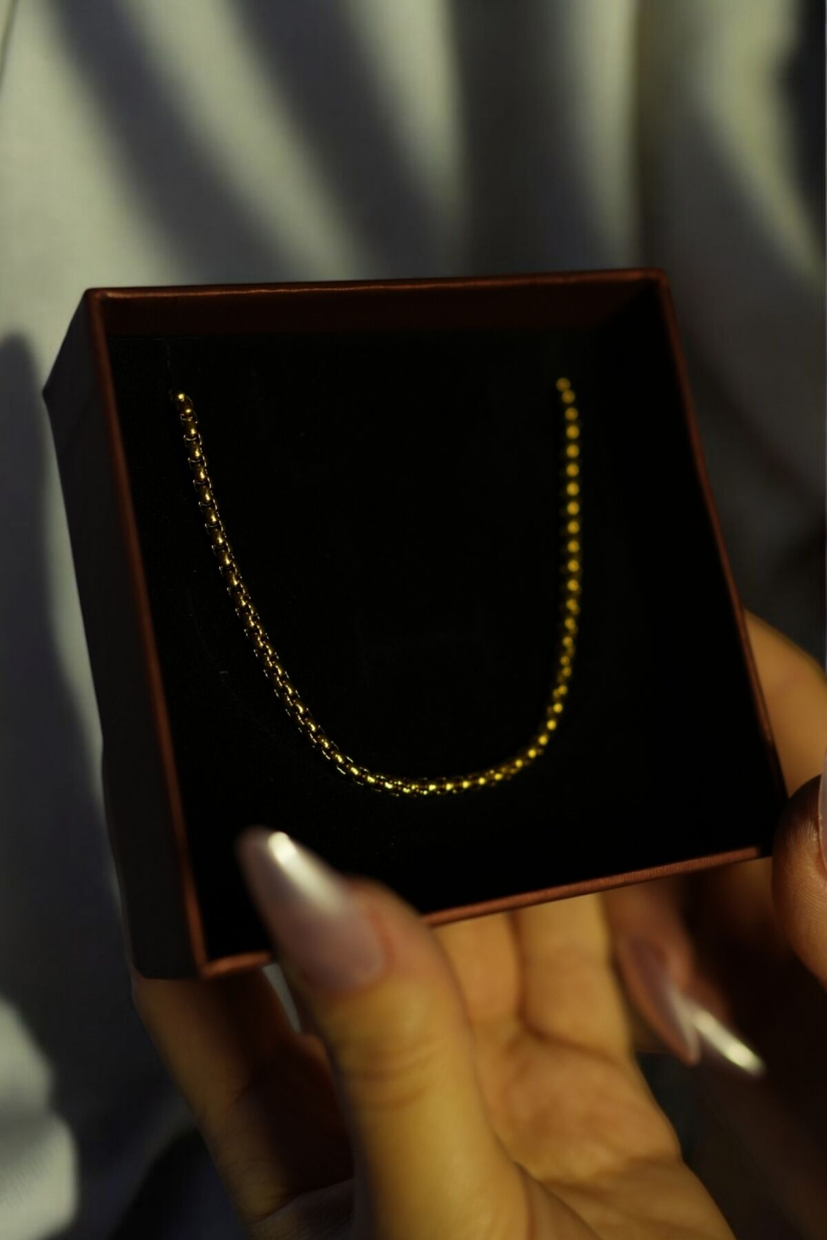 Çelik Erkek Kolye Altın Renk Örme Zincir/ 3 Mm